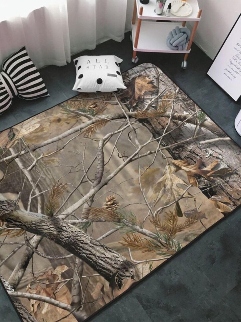 Washable Area Rugs Cover,Camo Tree Brown Camouflage Soft Large Floor Carpets